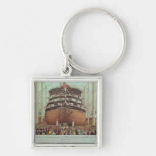 Launch of H.M.S. Royal Albert, Screw Steamer Keychain