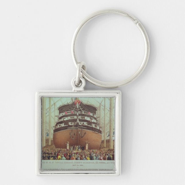 Launch of H.M.S. Royal Albert, Screw Steamer Keychain (Front)