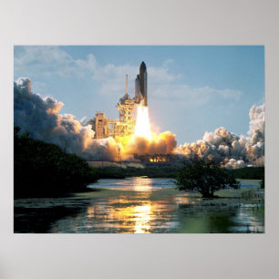 Launch of Space Shuttle Atlantis (STS-110) Poster
