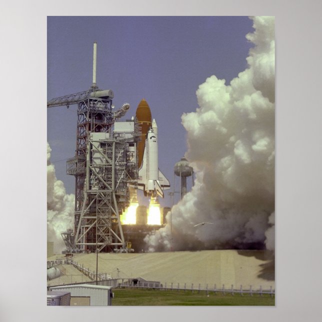 Launch of Space Shuttle Challenger (STS-6) Poster (Front)