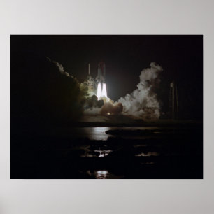 Launch of Space Shuttle Challenger (STS-8) Poster