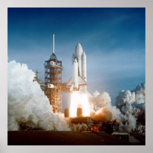 Launch of Space Shuttle Columbia (STS-1) Poster