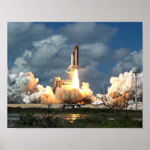 Launch of Space Shuttle Discovery (STS-26) Poster