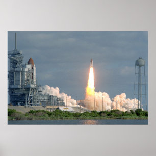 Launch of Space Shuttle Discovery (STS-31) Poster