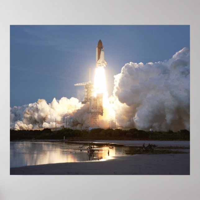 Launch of Space Shuttle Discovery (STS-48) Poster (Front)