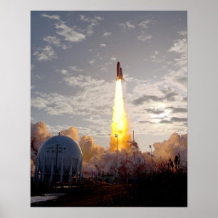Launch of Space Shuttle Discovery (STS-53) Poster