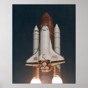 Launch of Space Shuttle Discovery (STS-70) Poster