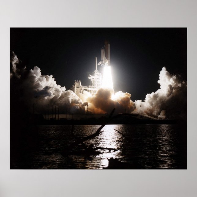 Launch of Space Shuttle Discovery (STS-82) Poster (Front)