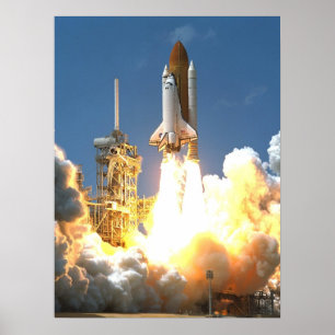 Launch of Space Shuttle Endeavour (STS-100) Poster