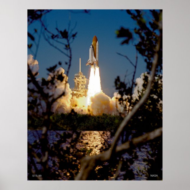 Launch of Space Shuttle STS-99 Poster (Front)