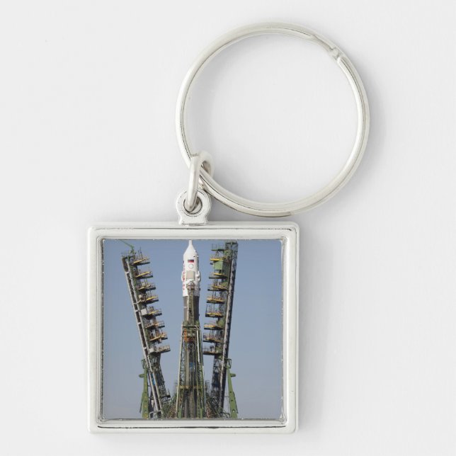 Launch scaffolding is raised into place keychain (Front)