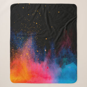 Launched colourful powder, isolated on black backg sherpa blanket