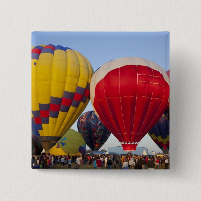 Launching hot air balloons 2 2 inch square button (Front)