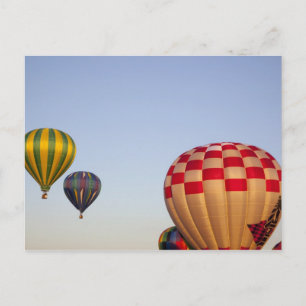 Launching hot air balloons postcard