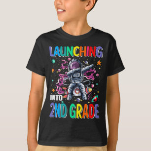 Launching Into 2nd Grade Space Rocket Astronaut T-Shirt