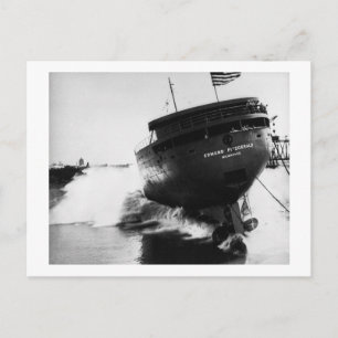 Launching of the Edmund Fitzgerald  6-8-1958 (#2) Postcard