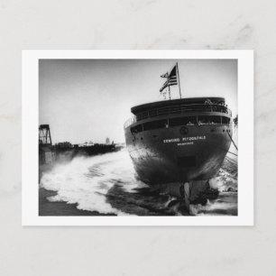 Launching of the Edmund Fitzgerald  6-8-1958 (#3) Postcard