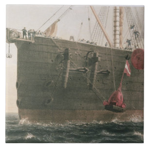 Launching the buoy, August 8th, 1865, marking the Tile