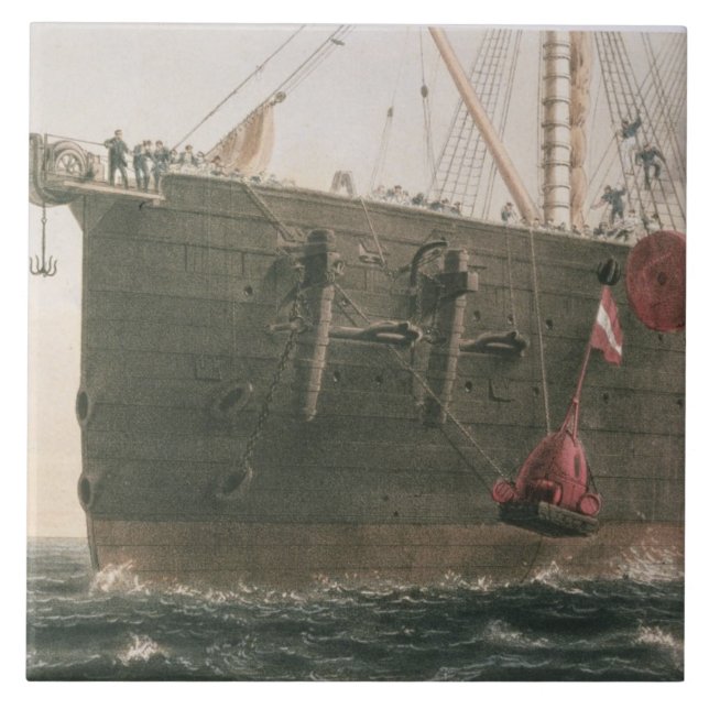 Launching the buoy, August 8th, 1865, marking the Tile (Front)