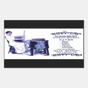 Laundry, 1910, Happy Days Washing Machine Sticker