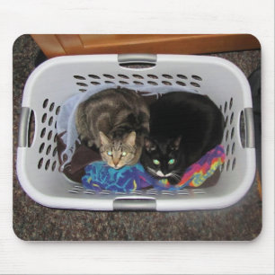 Laundry Basket Kitties Mouse Pad
