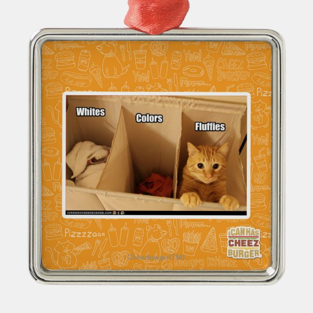 Laundry Cat Metal Ornament (Front)
