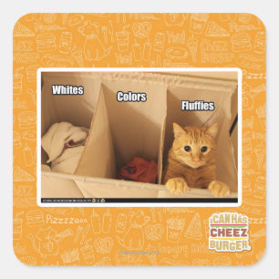 Laundry Cat Square Sticker