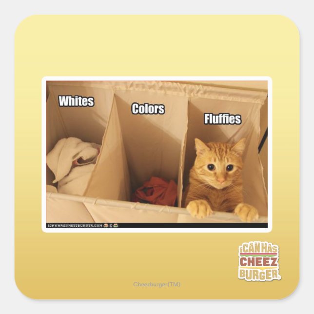 Laundry Cat Square Sticker (Front)