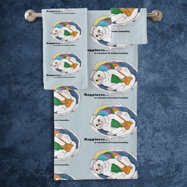 Laundry Day Cat Bath Towel Set (Creator Uploaded)