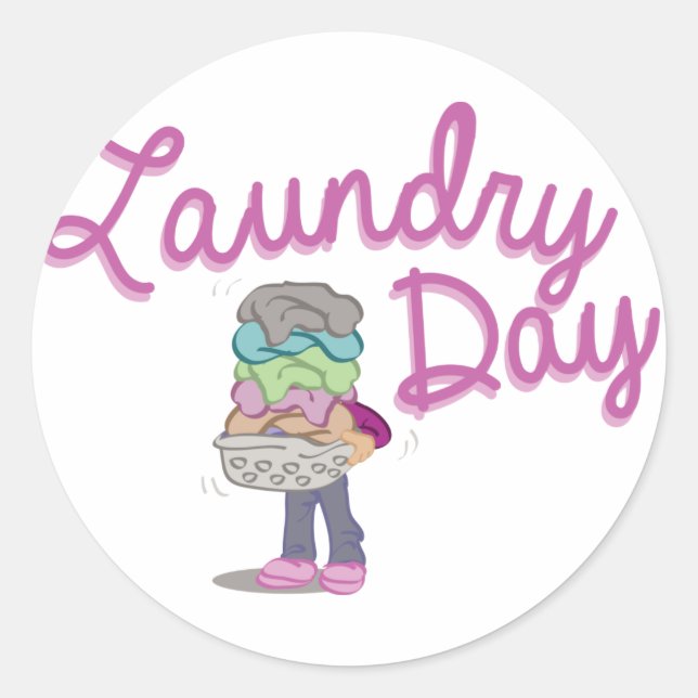 Laundry Day Classic Round Sticker (Front)