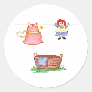 LAUNDRY DAY CLASSIC ROUND STICKER