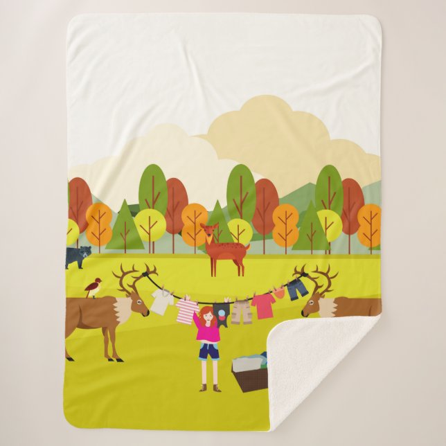 Laundry day sherpa blanket (Front)