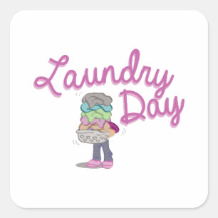 Laundry Day Square Sticker