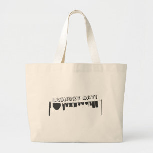 Laundry Day Washing Line Large Tote Bag
