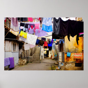 Laundry hanging to dry poster