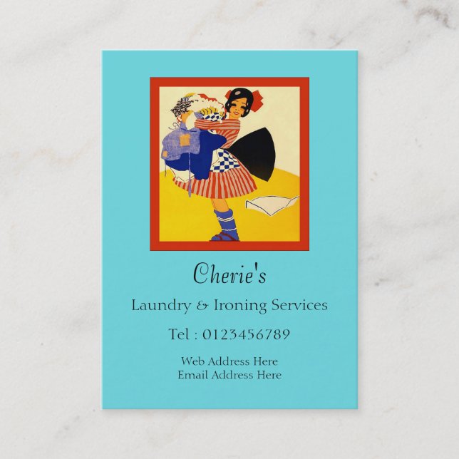 Laundry & Ironing Services Business Card (Front)
