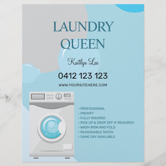 Laundry Ironing Services Laundromat Flyer (Front)