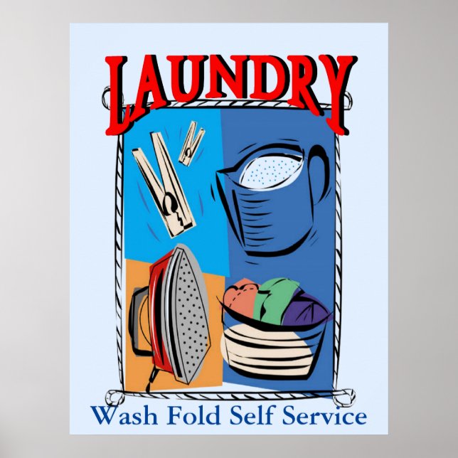 Laundry Items, iron, pins, soap Poster (Front)