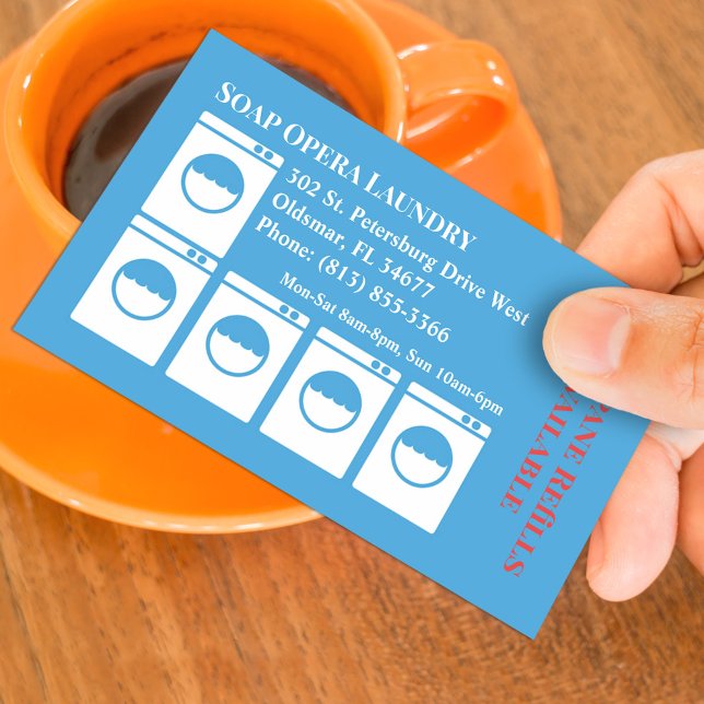 Laundry Laundromat Business Card (Creator Uploaded)