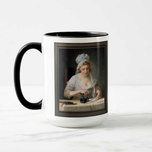 Laundry Maid Ironing by Henry Robert Morland Mug (Left)