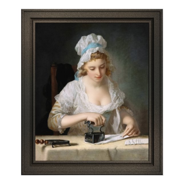 Laundry Maid Ironing by Henry Robert Morland Photo Print (Front)