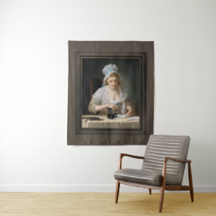 Laundry Maid Ironing by Henry Robert Morland Tapestry