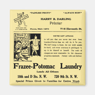Laundry Newspaper Advertisement Magnet