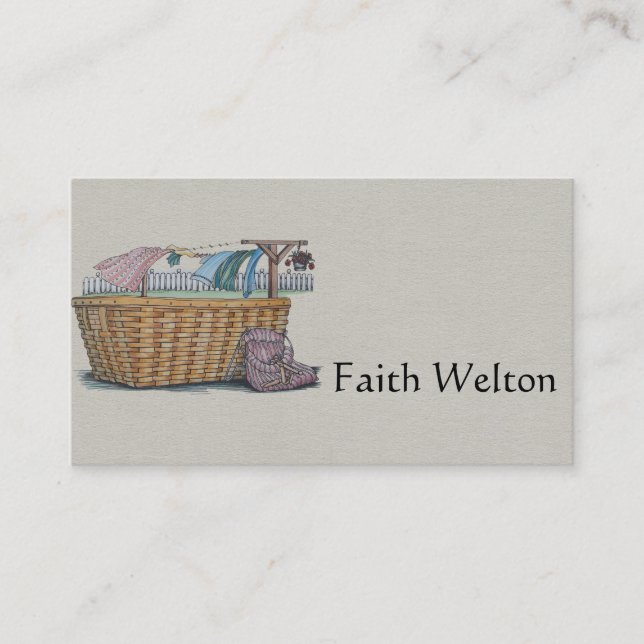 Laundry On Clothesline Business Card (Front)