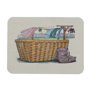 Laundry On Clothesline Magnet