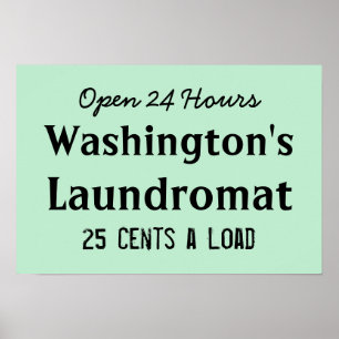 Laundry Personalized Laundromat Art Poster Print