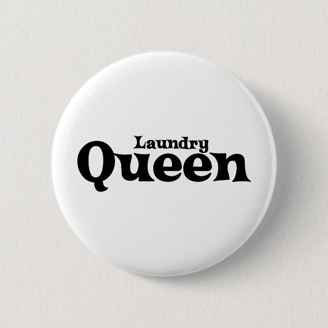 Laundry Queen 2 Inch Round Button (Front)