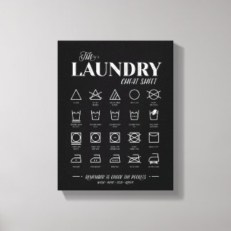Laundry Room Cheat Sheet Canvas Print