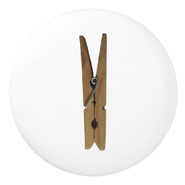 Laundry Room Clothespin Ceramic Knob (Front)
