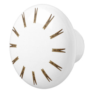 Laundry room Clothespins Ceramic Knob